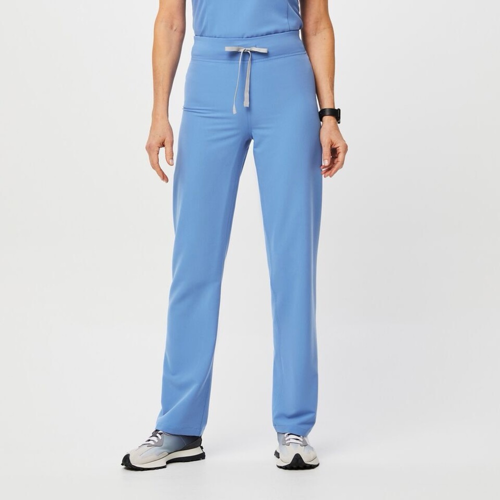 Figs high waisted Livingston scrub pants ceil blue medium petite